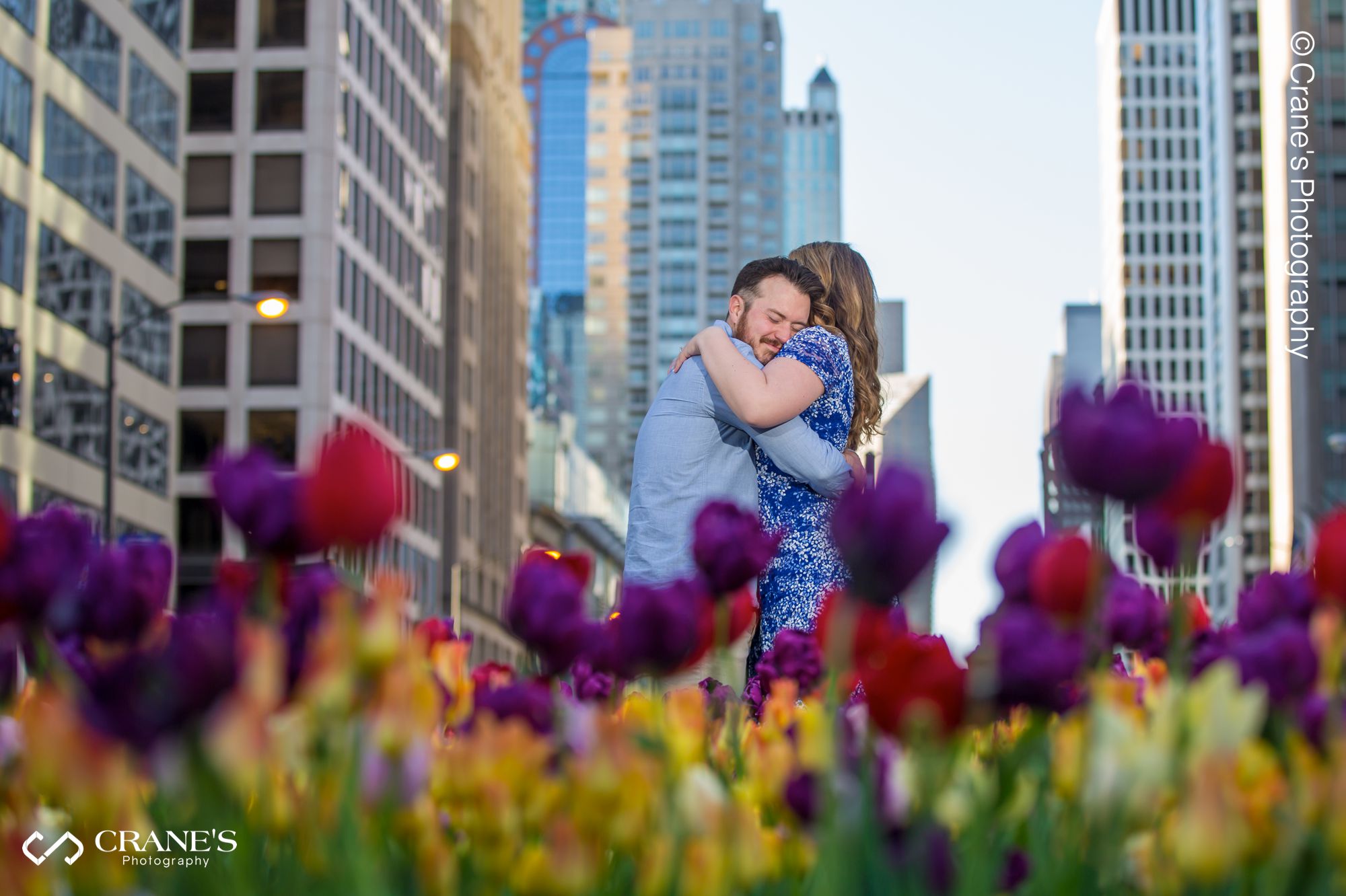 Downtown Chicago engagement photo
