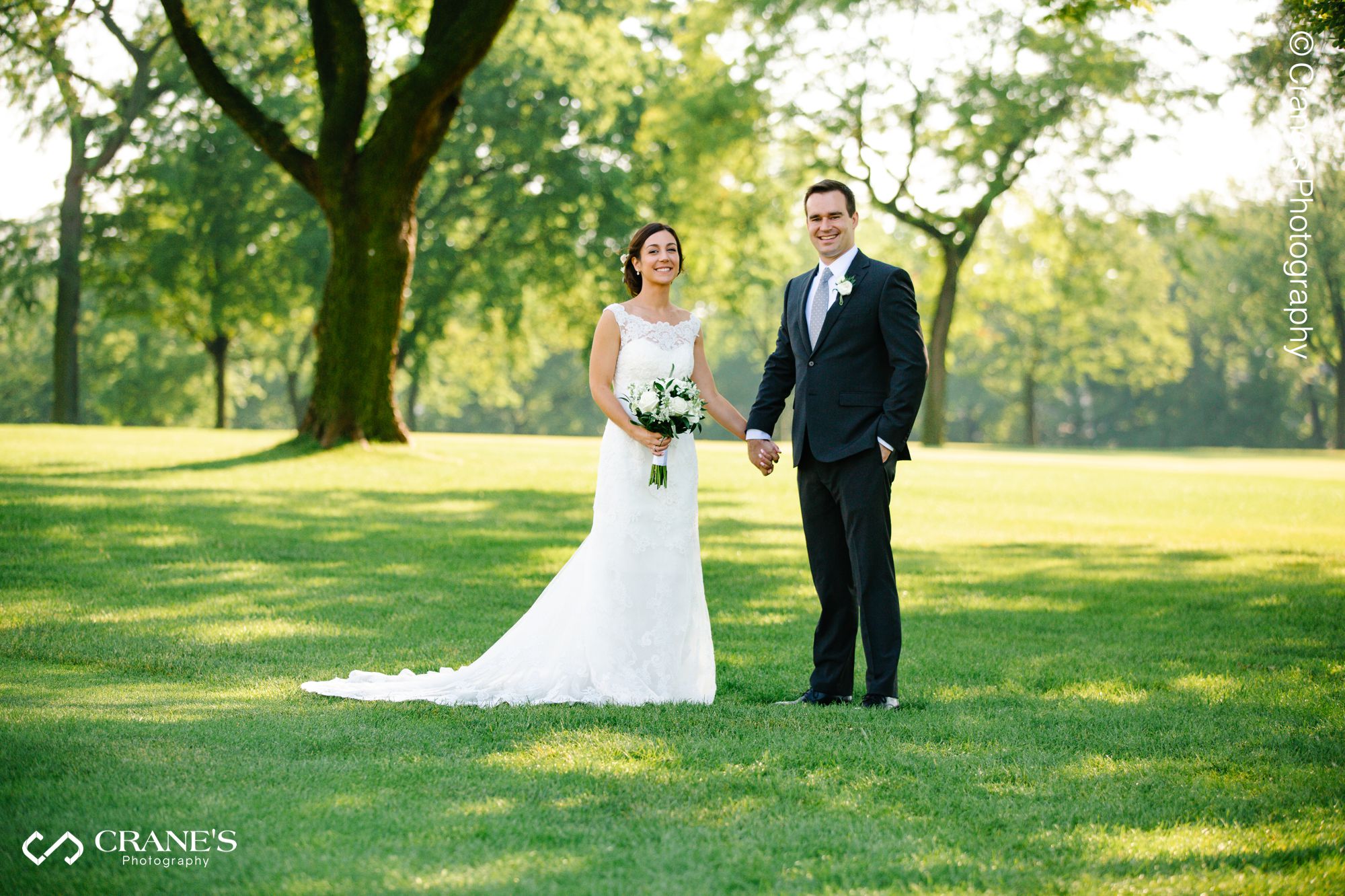 Creatively edited bride and groom photo at their La Grange Country Club wedding