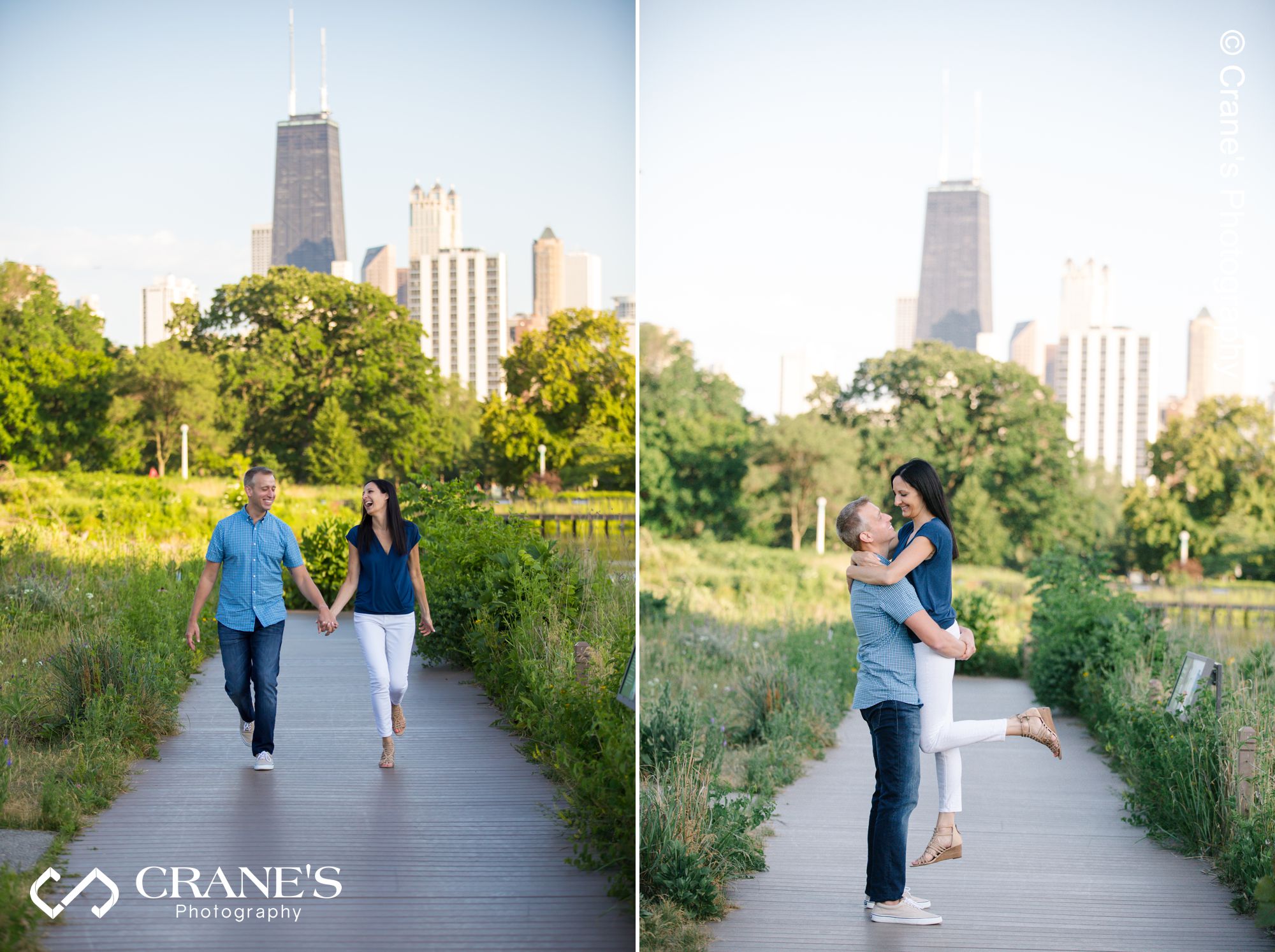 An engagement summer session at Lincoln Park near downtown Chicago.