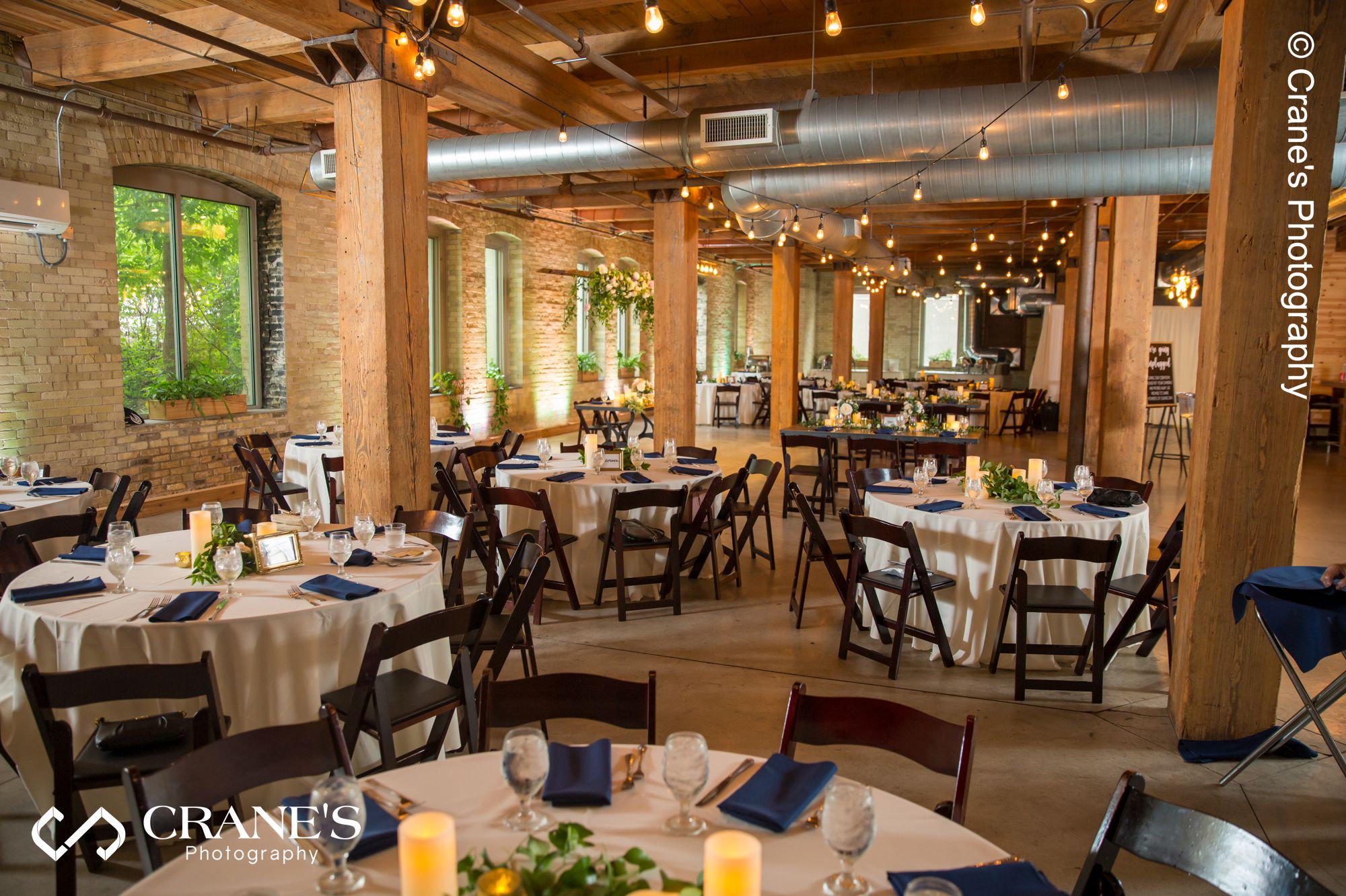Milwaukee wedding reception with rustic accents at The Filament