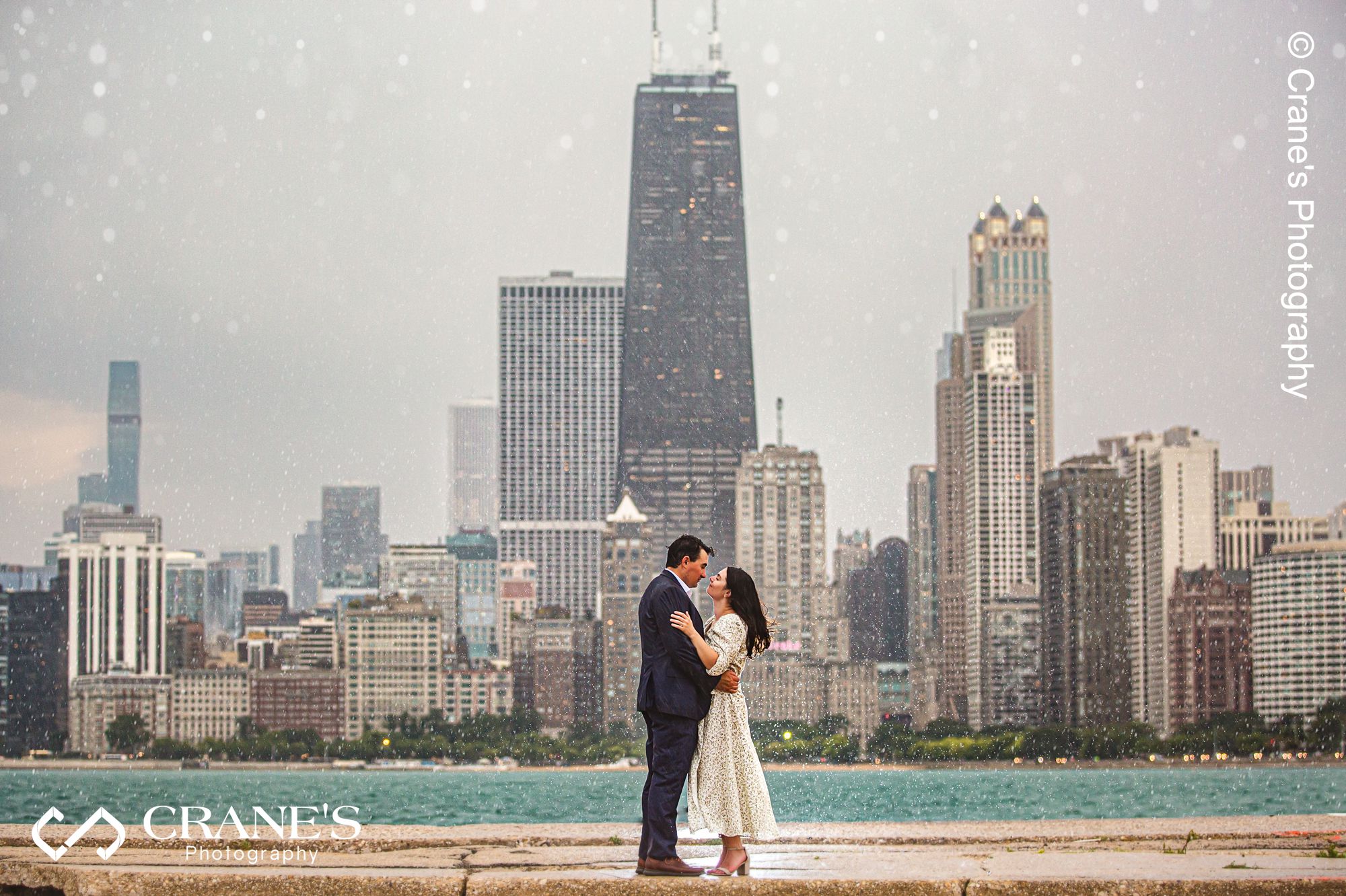 Rainy Day Engagement in Chicago