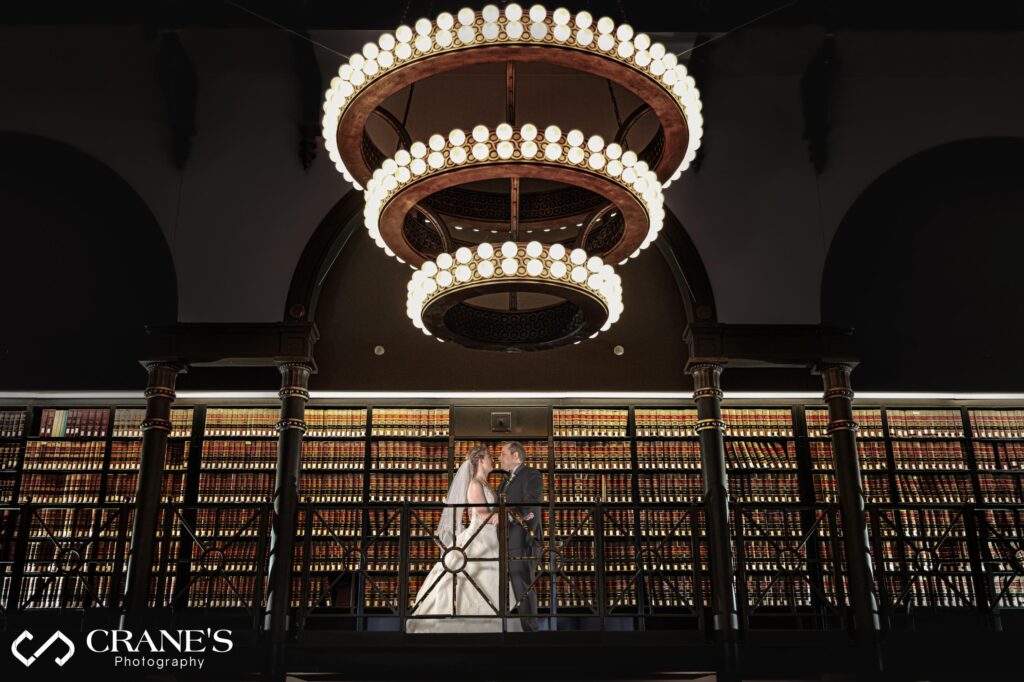 The Library at 190 South LaSalle Wedding Portrait