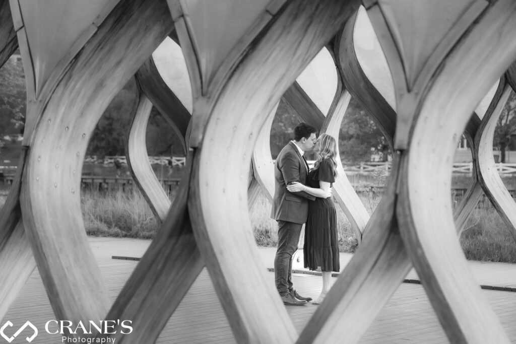A Honeycomb photo of Erin and Brian at their Lincoln Park Engagement Session.