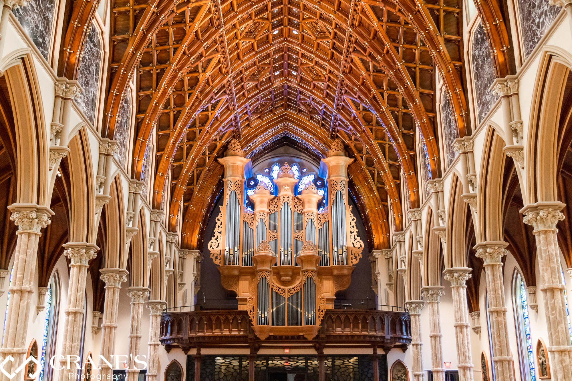 The organ at Holy Name Cathedral