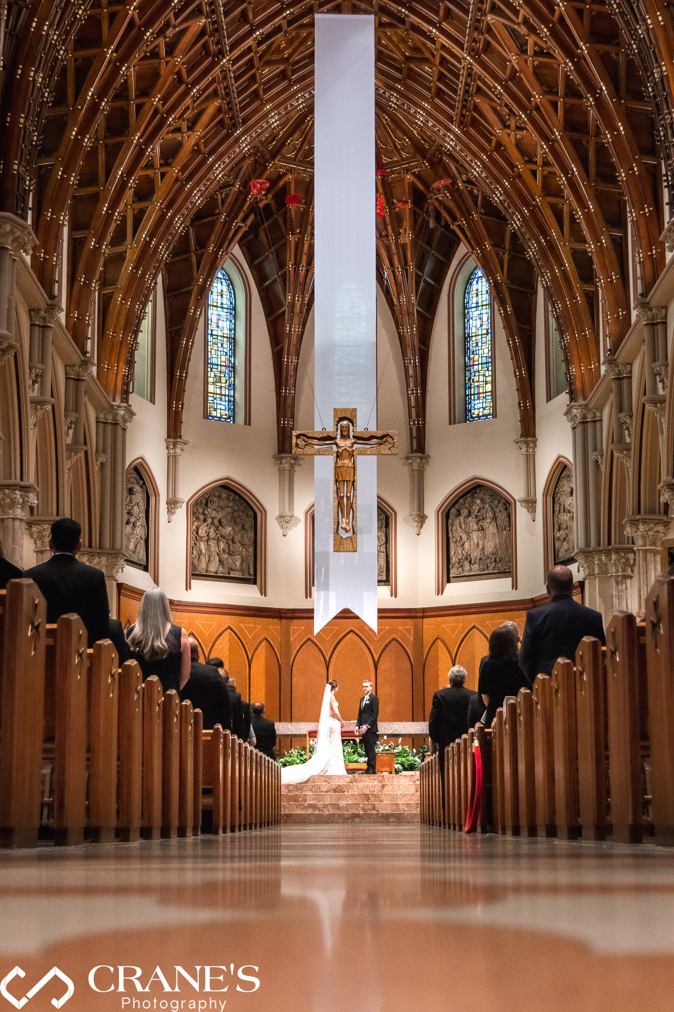 A wedding ceremony at Holy Name Cathedral.