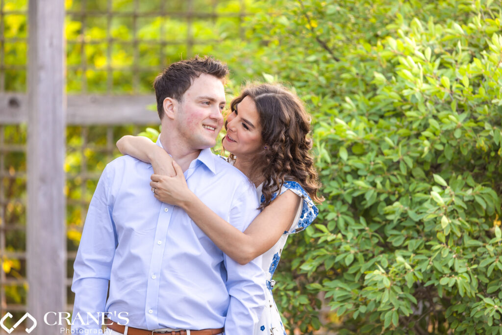 A summertime engagement session photo at Cantigny Park in Wheaton, IL