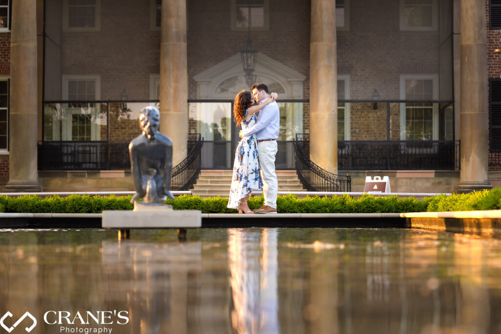 Summertime engagement session at 
Robert R. McCormick House at Cantigny Park in Wheaton, IL.