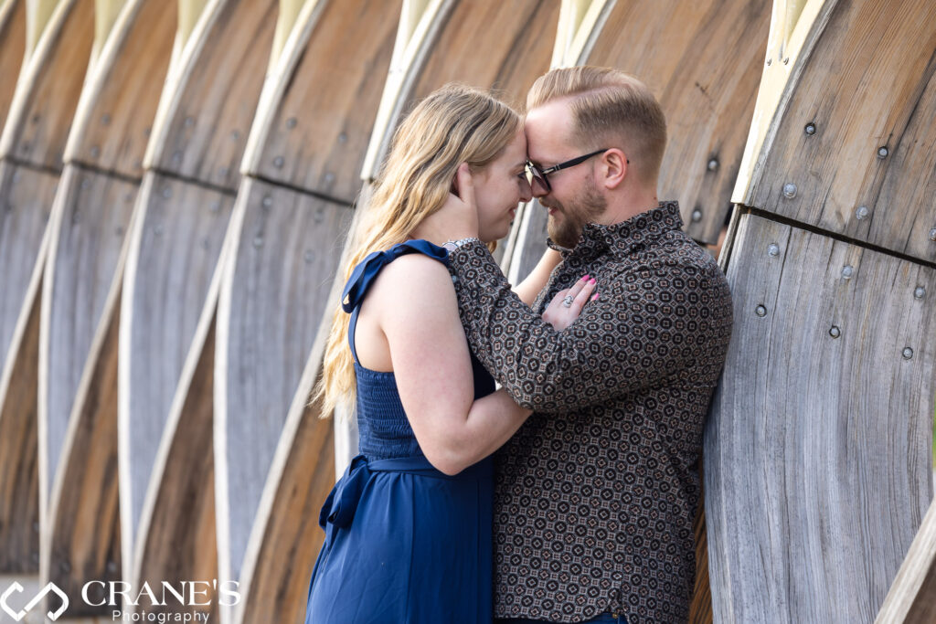 Honeycomb in Lincoln Park engagement photo.