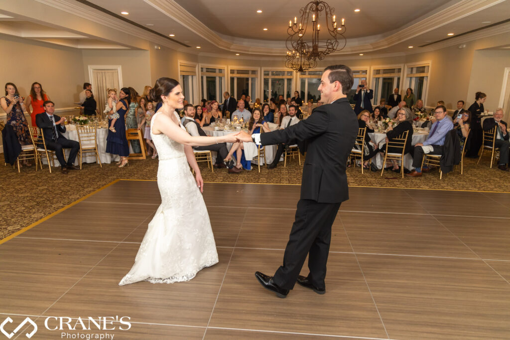 Jaclyn and Miles first dance as a married couple on their wedding at Royal Melbourne.