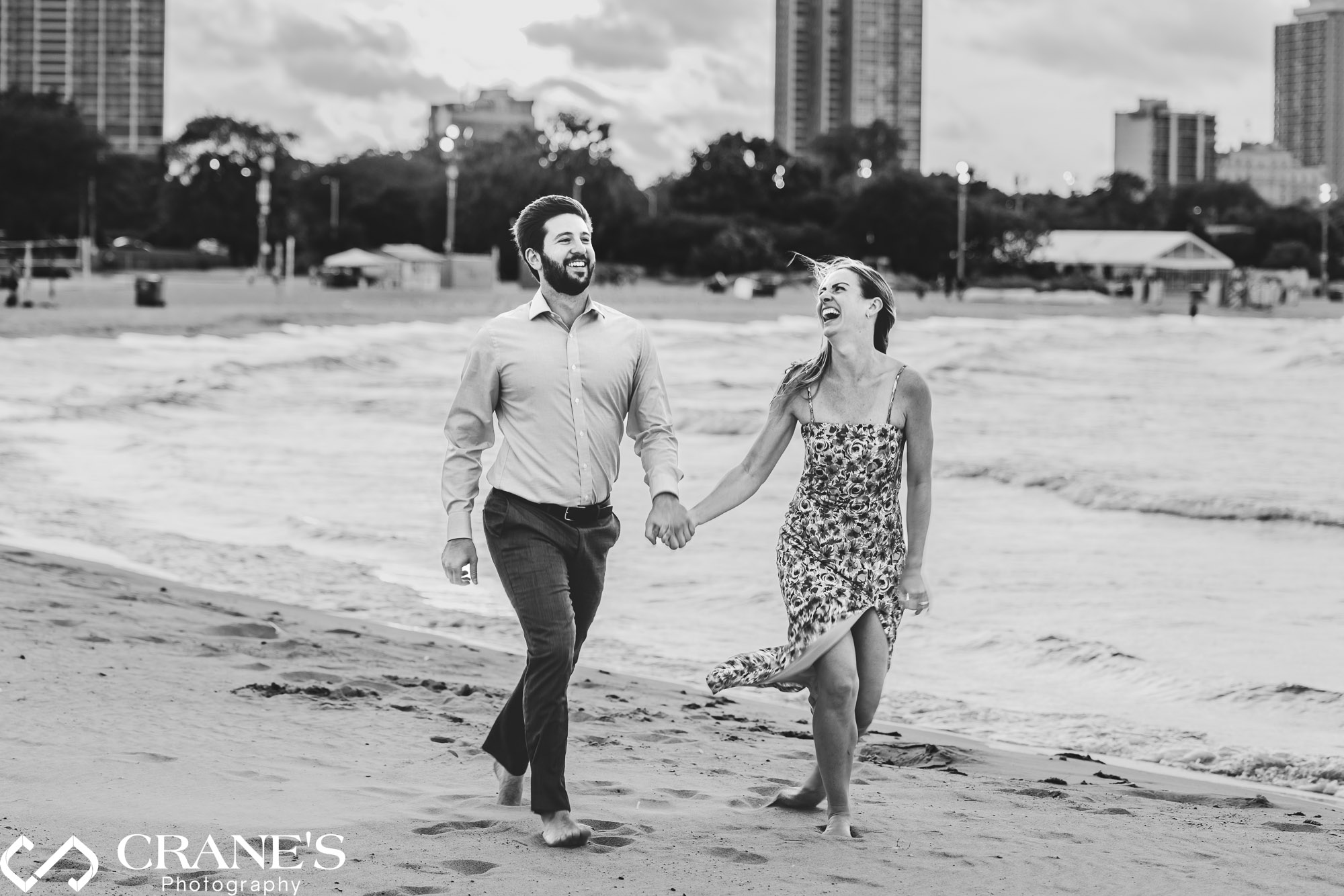 Fun North Ave Beach engagement session