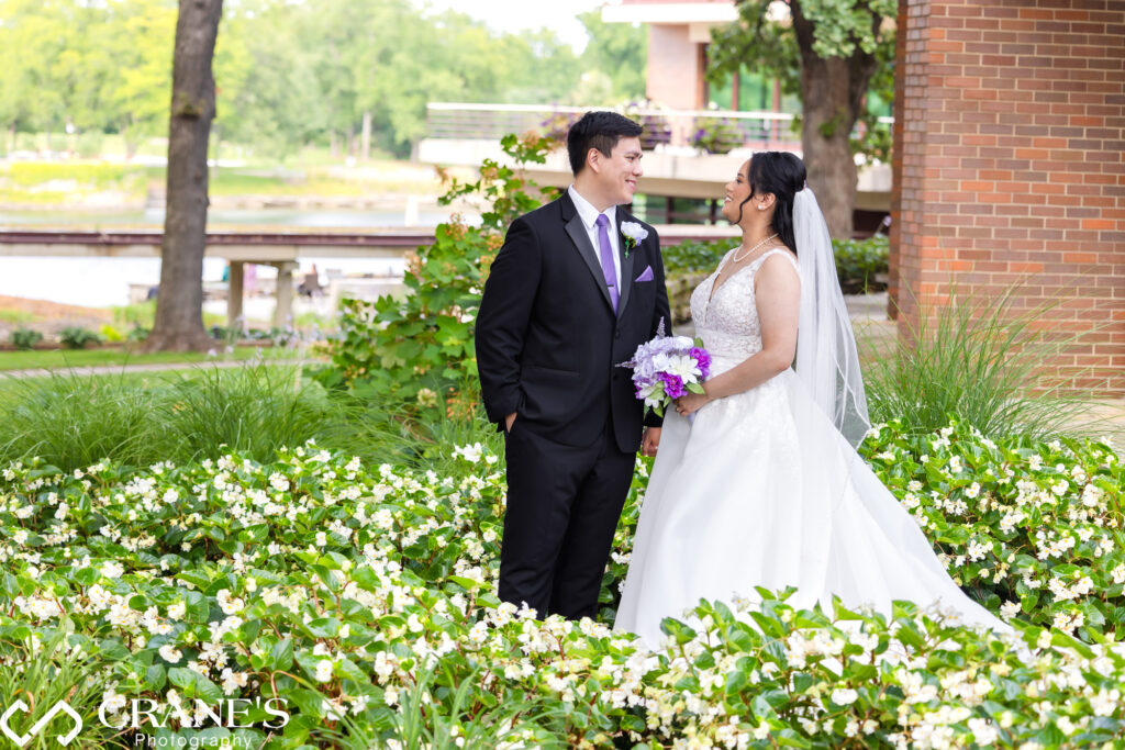 The colorful flower gardens at Hyatt Lodge are a wedding photographer's dream canvas.
