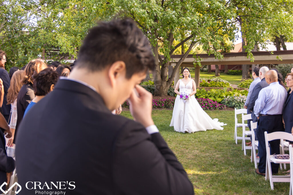 An outdoor wedding ceremony at Hyatt Lodge