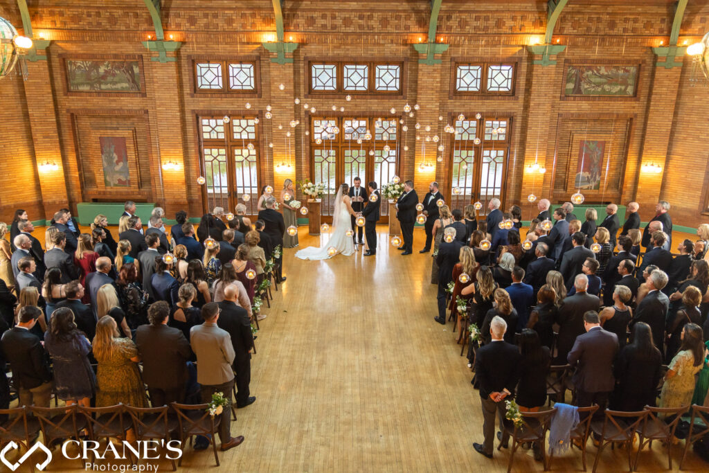 Heartfelt wedding ceremony held at the Great Hall in Cafe Brauer.