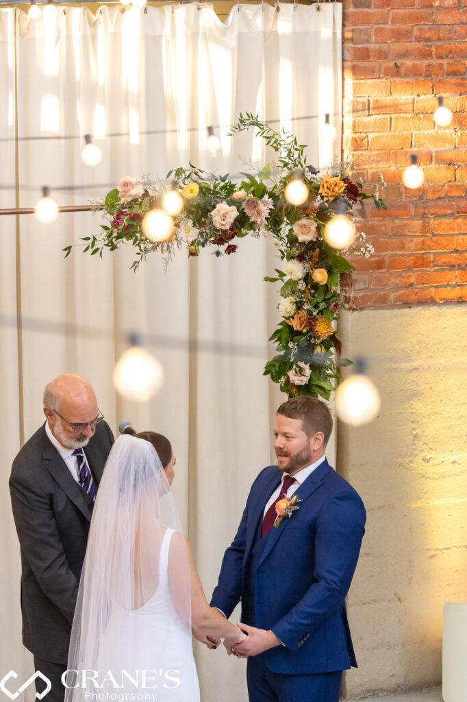 A timeless wedding ceremony at the North Atrium at Artifact Events.